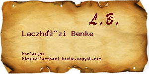 Laczházi Benke névjegykártya
